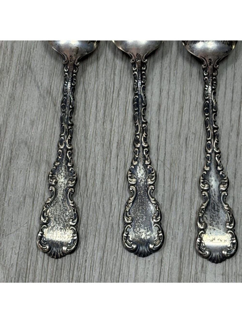 5 - ANTIQUE PAT 1891 STERLING SILVER H. J. HOWE SPOON 5 1/4" Monogrammed - Picture 10 of 13